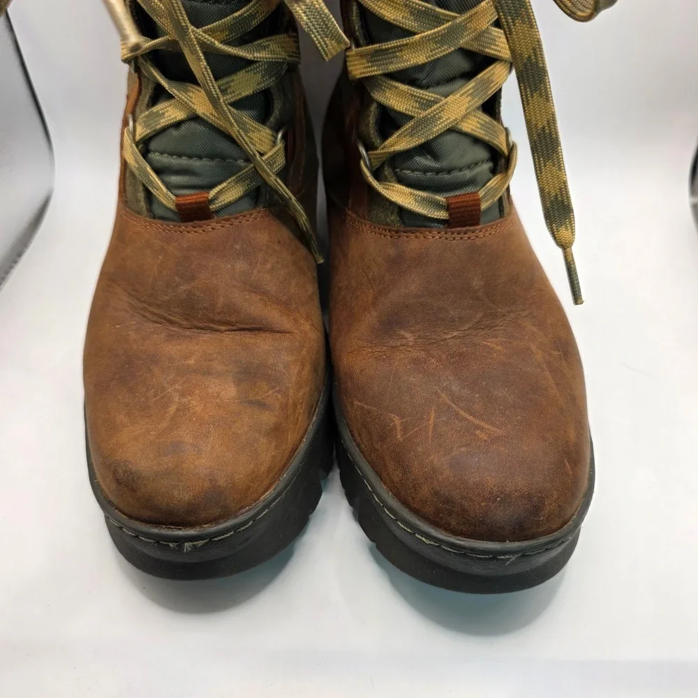 Keen Womens Wapato Boot Size 9.5 Tall Waterproof Brown Leather Lace Up Sherpa